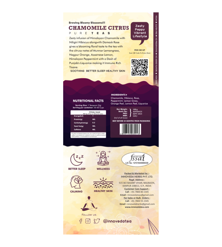 Innoveda Chamomile Citrus Tea - 100 gms